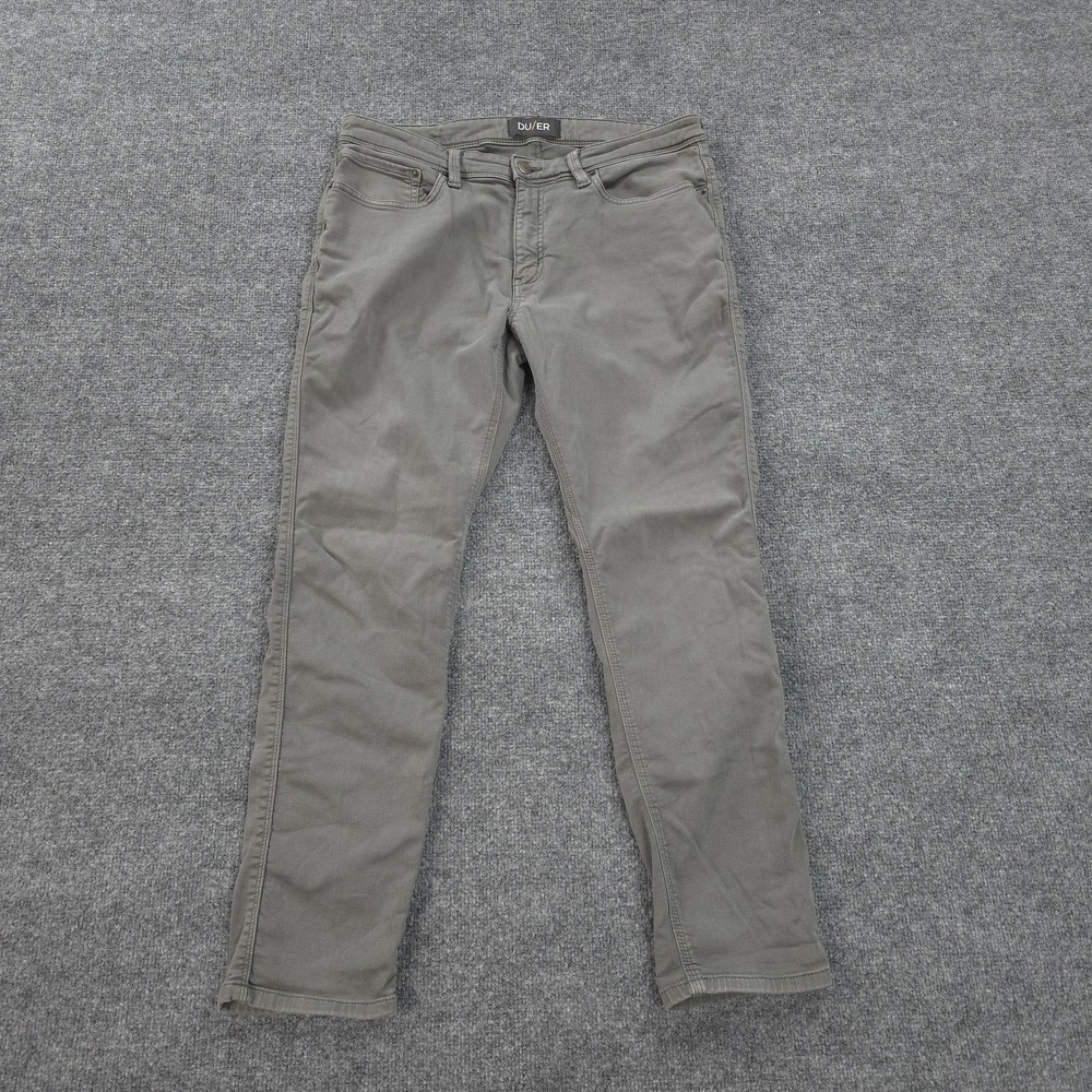 DU/ER Pants Mens 34x29 Geen N2X No Sweat Slim Tapered Stretch Performance Work